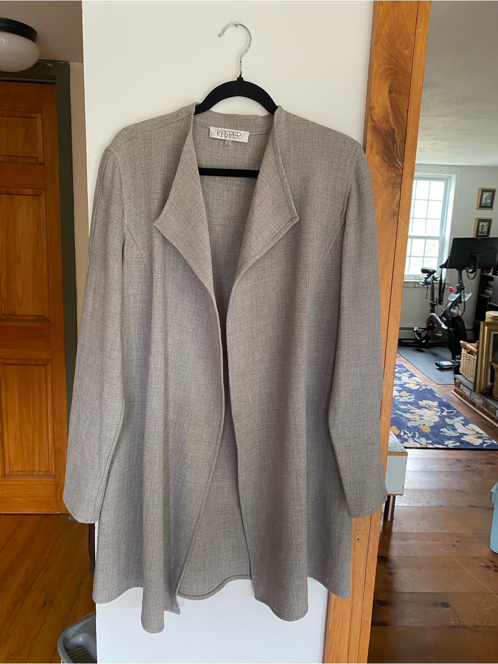 Kasper Light Gray Open-Front Blazer